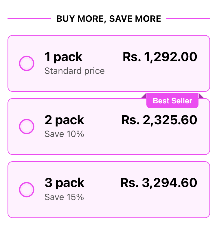 Mobile-friendly Shopify quantity break pricing module.